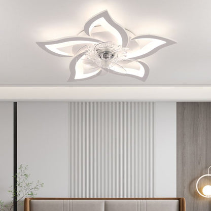 Metal Flower Shape Ceiling Fan Modern Style