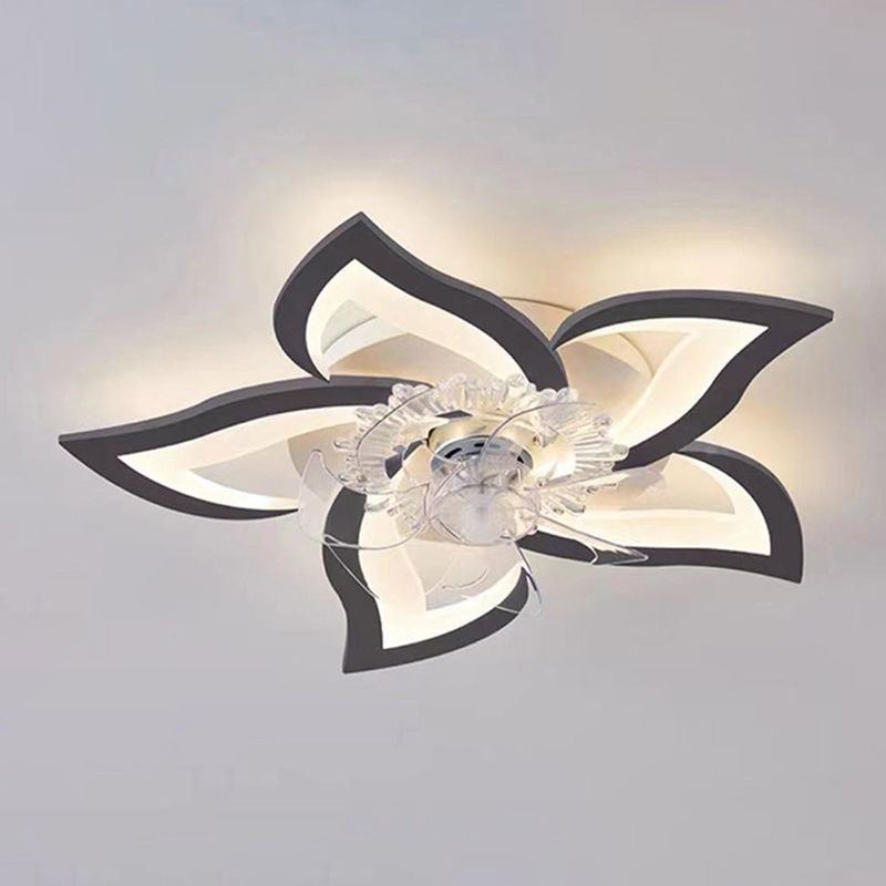 Metal Flower Shape Ceiling Fan Modern Style