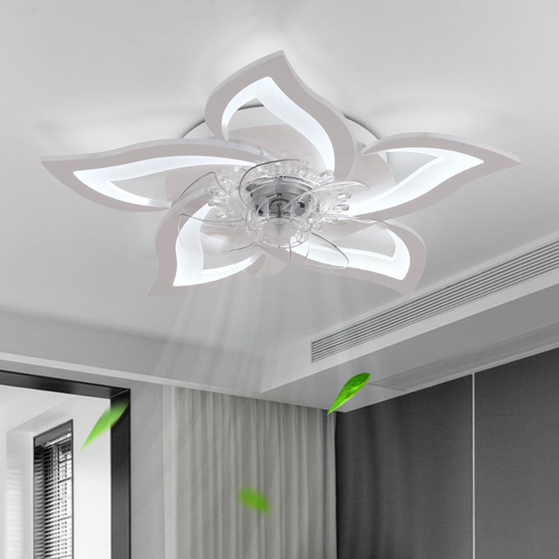 Metal Flower Shape Ceiling Fan Modern Style