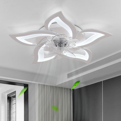 Metal Flower Shape Ceiling Fan Modern Style