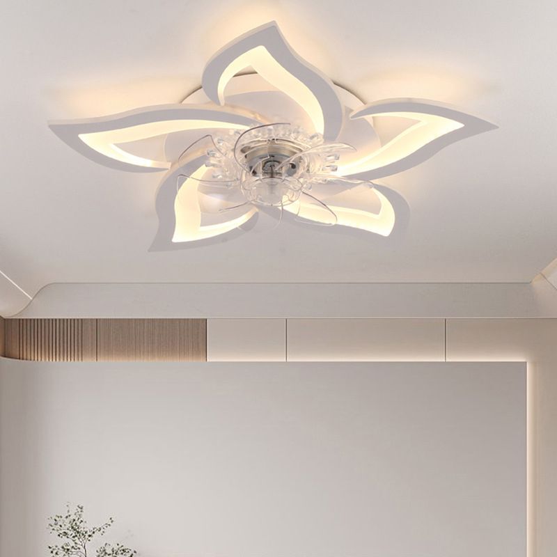 Metal Flower Shape Ceiling Fan Modern Style