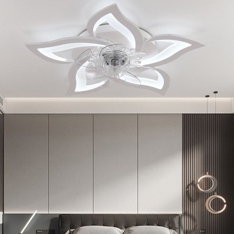 Metal Flower Shape Ceiling Fan Modern Style-[Modern pendant lighting for bedroom and living space]-Demolights UK