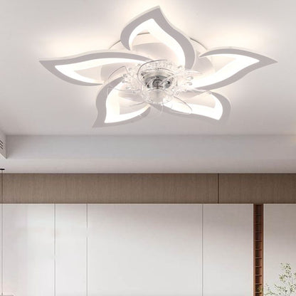 Metal Flower Shape Ceiling Fan Modern Style
