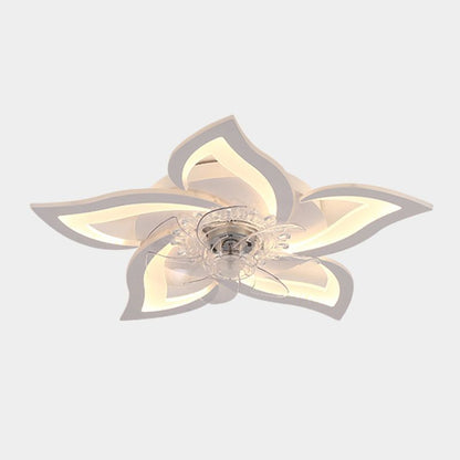 Metal Flower Shape Ceiling Fan Modern Style