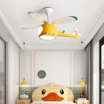 4-Blade Helicopter Pendant Fan Lighting Kids Style