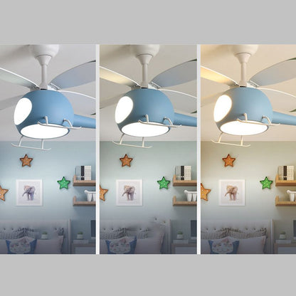 4-Blade Helicopter Pendant Fan Lighting Kids Style