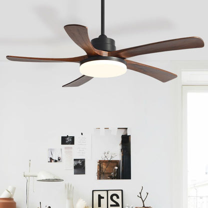 Modern 5-Blade LED Ceiling Fan - 40"/46"/56" Downrod & Flush Mount