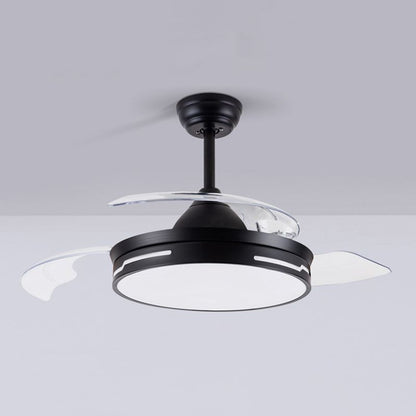 Drum Interior LED Ceiling Fan Fixture in Black / White