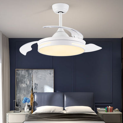 Drum Interior LED Ceiling Fan Fixture in Black / White