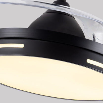 Drum Interior LED Ceiling Fan Fixture in Black / White