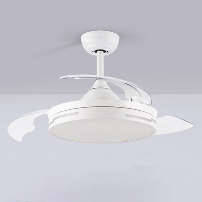 Drum Interior LED Ceiling Fan Fixture in Black / White