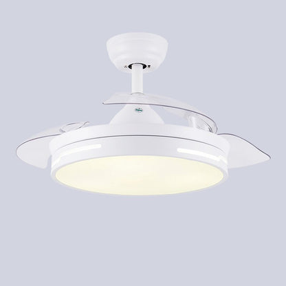 Drum Interior LED Ceiling Fan Fixture in Black / White