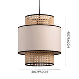 Load image into Gallery viewer, Linen Lampshade Rattan Weaving Pendant Lights