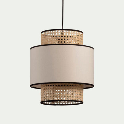 Linen Lampshade Rattan Weaving Pendant Lights