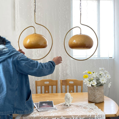 Modern Yellow Metal Pendant Lights