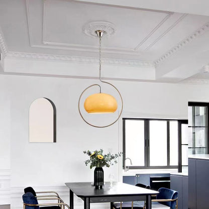 Modern Yellow Metal Pendant Lights