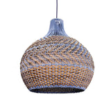 Load image into Gallery viewer, Blue Rattan Dome Pendant Lights