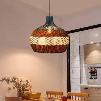Handmade Light Rattan Dome Pendant Lampshade