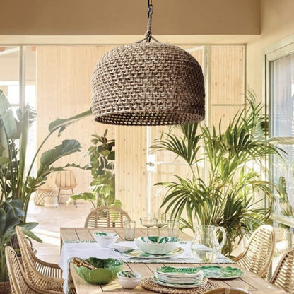 Retro Pendant Lights Hemp Rope Woven Lampshade