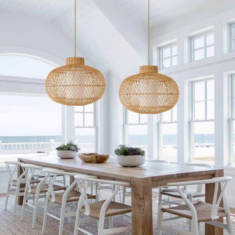 Boho Coastal Pendant Light Fixtures Handmade-[Modern pendant lighting for bedroom and living space]-Demolights UK