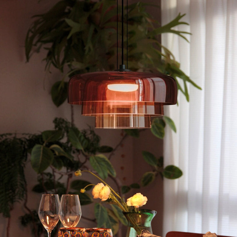 Large Triple Layer Glass Pendant Lights