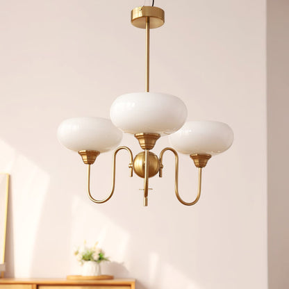 Bubble Creamy Glass Chandelier-[Modern pendant lighting for bedroom and living space]-Demolights UK