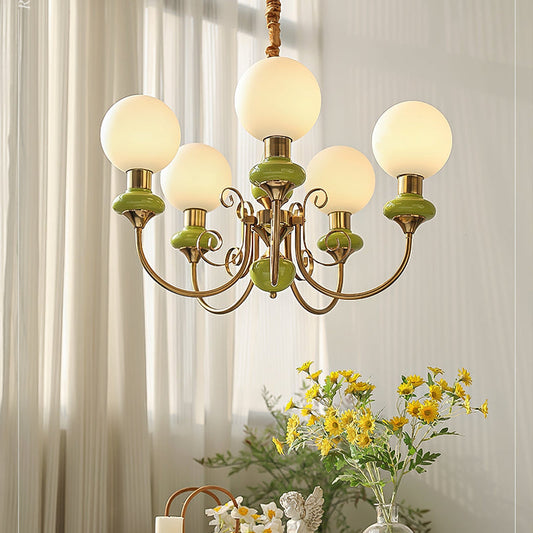 Modern Creative Art Green Chandelier-[Modern pendant lighting for bedroom and living space]-Demolights UK