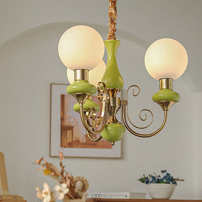 Modern Creative Art Green Chandelier