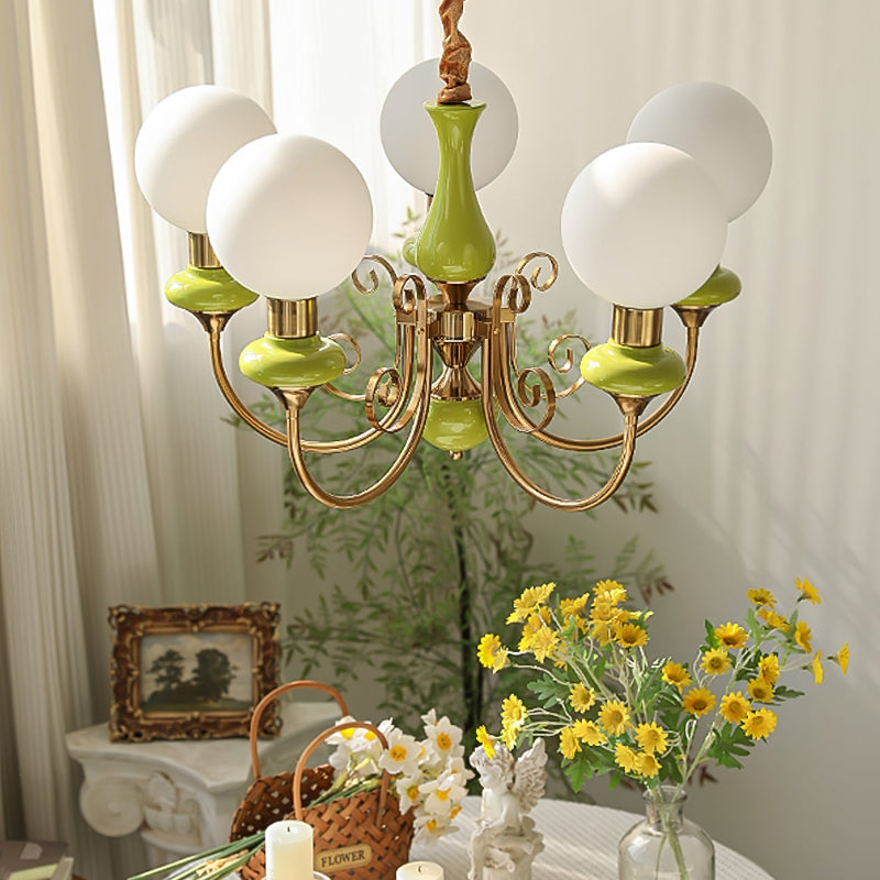 Modern Creative Art Green Chandelier