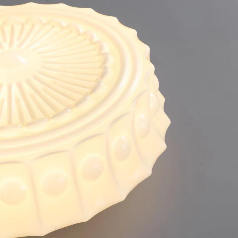Vintage Hobnail Milk Glass Flush Mount - Retro Art Deco Ceiling Light