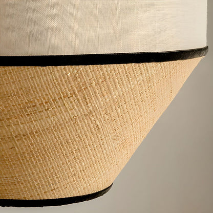 Black Geometric Fabric Pendant Light