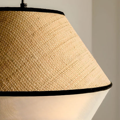 Black Geometric Fabric Pendant Light