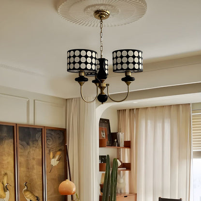 Black Metal Modern Chandelier with Cylinder Shade