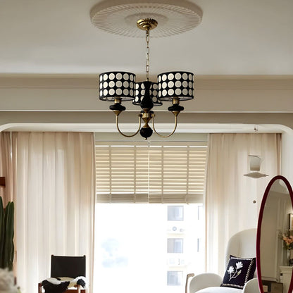 Black Metal Modern Chandelier with Cylinder Shade