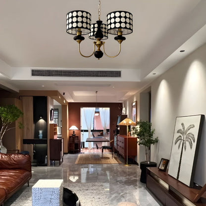 Black Metal Modern Chandelier with Cylinder Shade