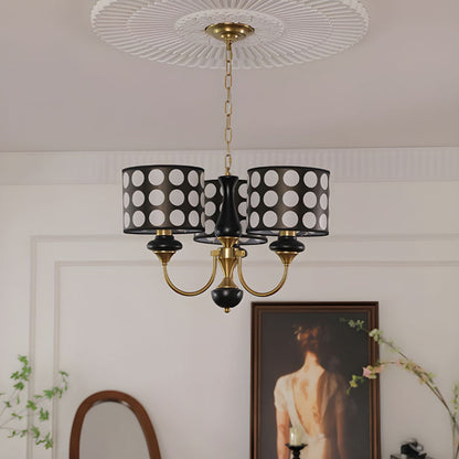 Black Metal Modern Chandelier with Cylinder Shade