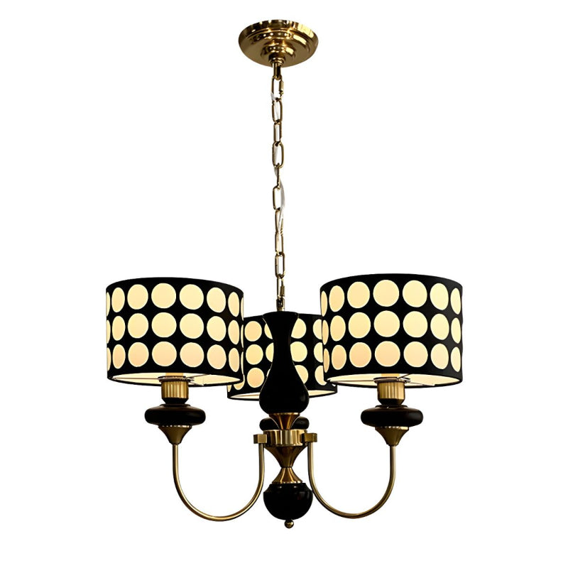 Black Metal Modern Chandelier with Cylinder Shade