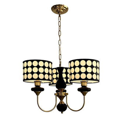 Black Metal Modern Chandelier with Cylinder Shade