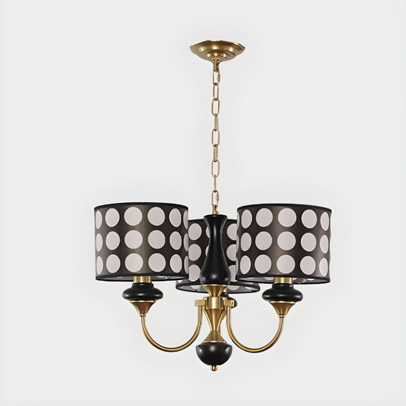 Black Metal Modern Chandelier with Cylinder Shade