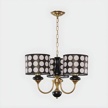 Black Metal Modern Chandelier with Cylinder Shade