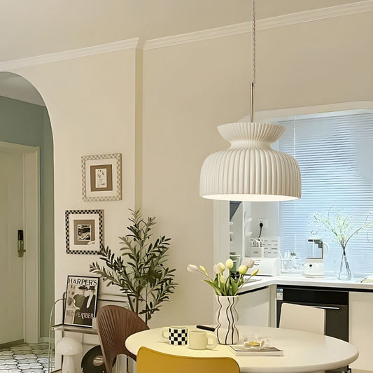 Modern Dome Pendant Light Resin Shade-[Modern pendant lighting for bedroom and living space]-Demolights UK