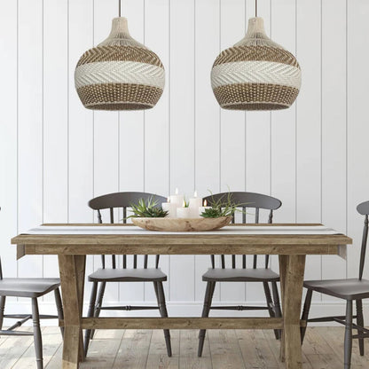 White Rattan Pendant Light Interior Decor