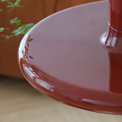 Vintage Red Metal Saucer Pendant Light