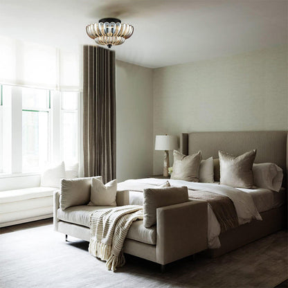 Modern Glass Semi-Flush Mount Ceiling Light - Umbrella Shape Decor