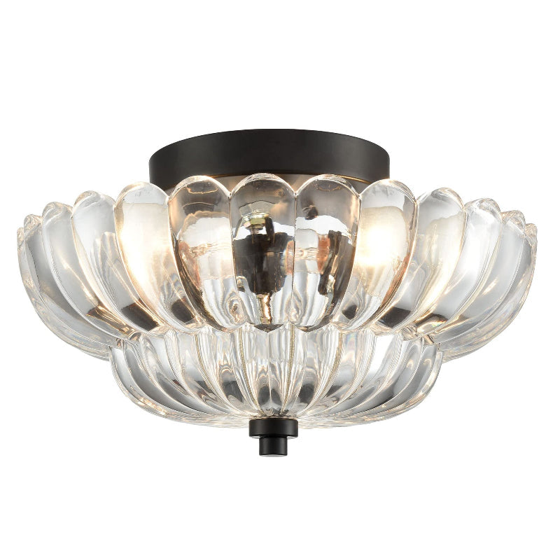 Modern Glass Semi-Flush Mount Ceiling Light - Umbrella Shape Decor