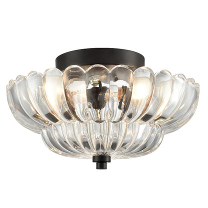 Modern Glass Semi-Flush Mount Ceiling Light - Umbrella Shape Decor