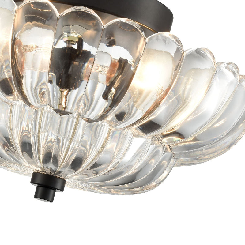 Modern Glass Semi-Flush Mount Ceiling Light - Umbrella Shape Decor
