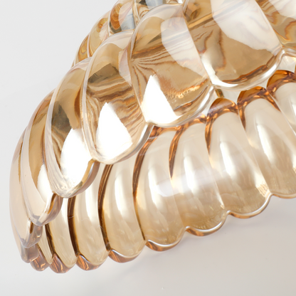 Modern Glass Semi-Flush Mount Ceiling Light - Umbrella Shape Decor