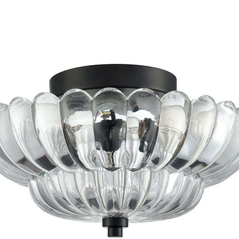 Modern Glass Semi-Flush Mount Ceiling Light - Umbrella Shape Decor
