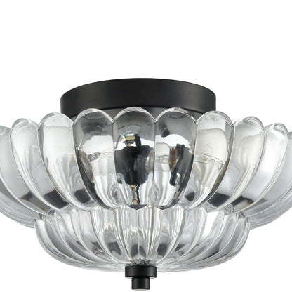 Modern Glass Semi-Flush Mount Ceiling Light - Umbrella Shape Decor